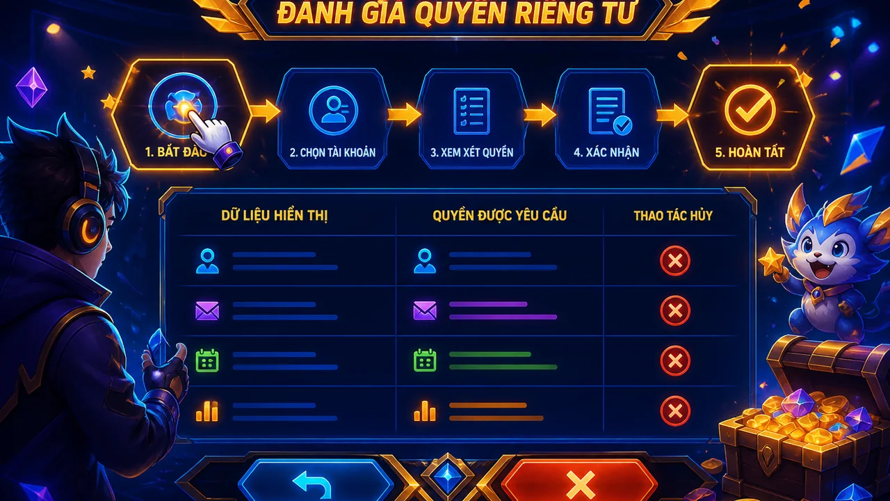 Bảng kiểm quyền riêng tư khi đánh giá đăng nhập liên kết F8bet